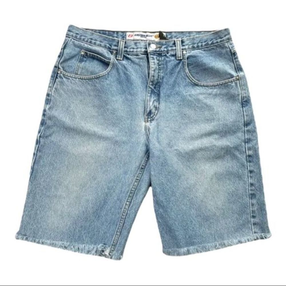 Vintage Anchor Blue Loose cut off Jean shorts 38